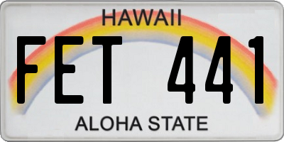 HI license plate FET441