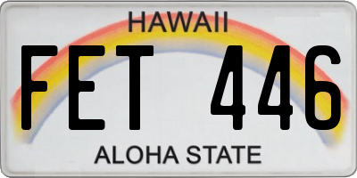 HI license plate FET446