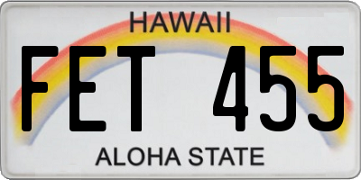 HI license plate FET455