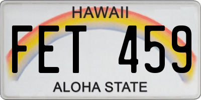 HI license plate FET459