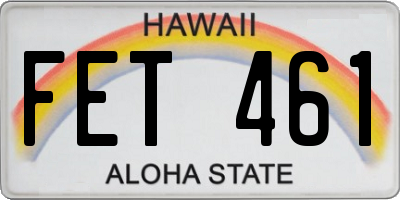 HI license plate FET461
