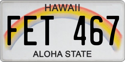 HI license plate FET467