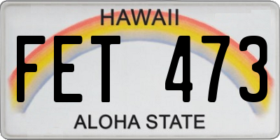 HI license plate FET473