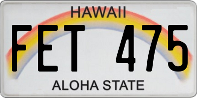 HI license plate FET475