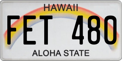 HI license plate FET480