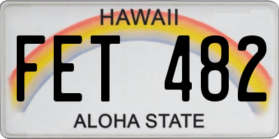 HI license plate FET482