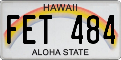 HI license plate FET484