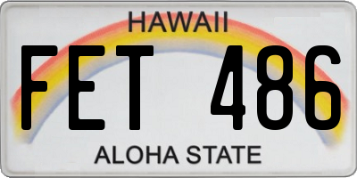 HI license plate FET486