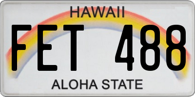 HI license plate FET488