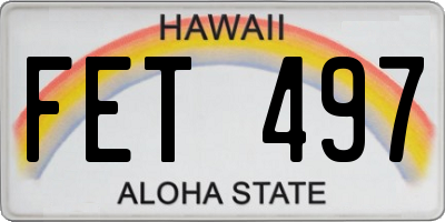 HI license plate FET497