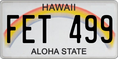 HI license plate FET499