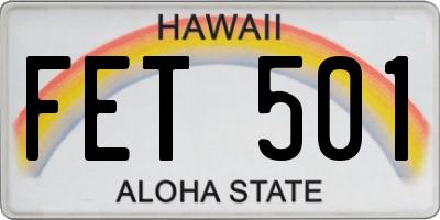 HI license plate FET501