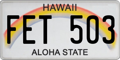 HI license plate FET503