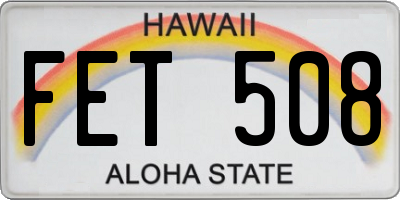 HI license plate FET508