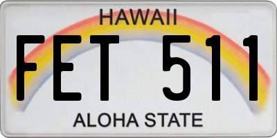 HI license plate FET511