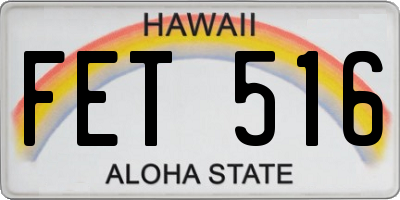 HI license plate FET516