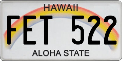 HI license plate FET522