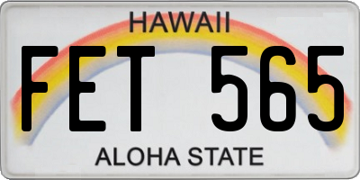HI license plate FET565