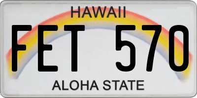 HI license plate FET570