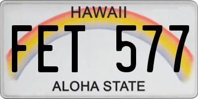 HI license plate FET577