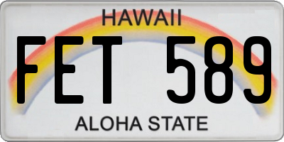 HI license plate FET589