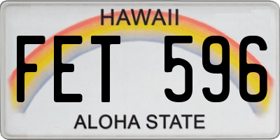 HI license plate FET596