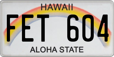 HI license plate FET604