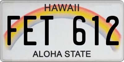 HI license plate FET612