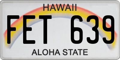 HI license plate FET639