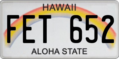HI license plate FET652