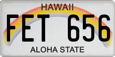 HI license plate FET656