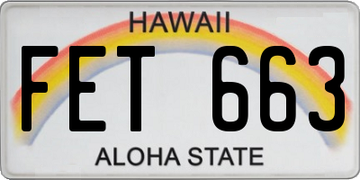 HI license plate FET663