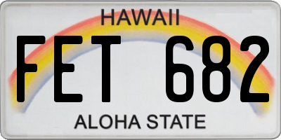 HI license plate FET682