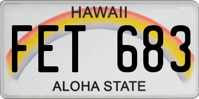 HI license plate FET683