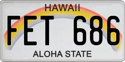 HI license plate FET686