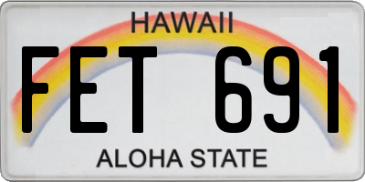 HI license plate FET691