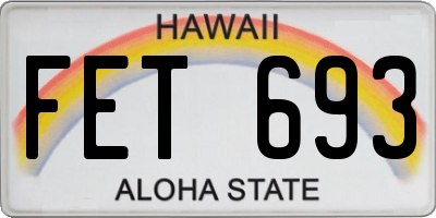 HI license plate FET693