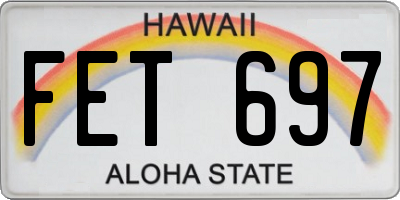HI license plate FET697