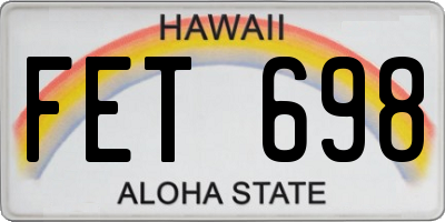 HI license plate FET698
