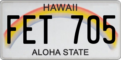 HI license plate FET705