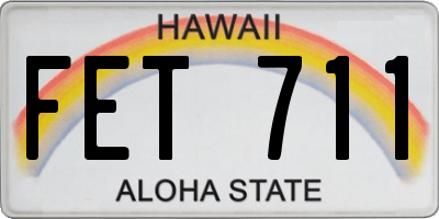HI license plate FET711