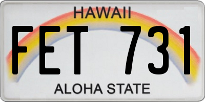 HI license plate FET731