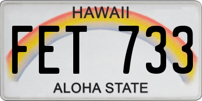 HI license plate FET733