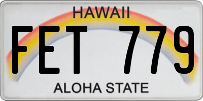 HI license plate FET779