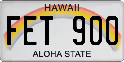 HI license plate FET900