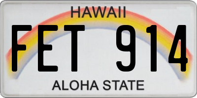 HI license plate FET914