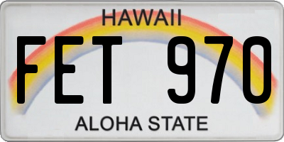 HI license plate FET970