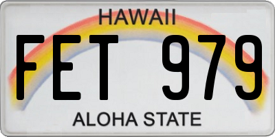 HI license plate FET979