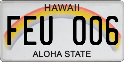 HI license plate FEU006