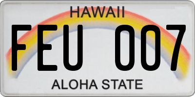 HI license plate FEU007